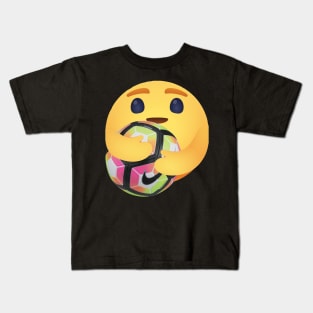 I love Soccer new hug emoji reaction ball Kids T-Shirt